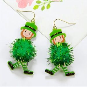 St Patrick’s Day Dancing Leprechaun Earrings